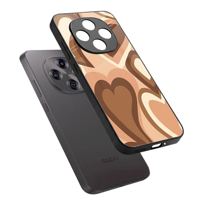 Cocoa Heartbeat sleek oppo f31 pro 5g cover with tempered glass back and TPU edges