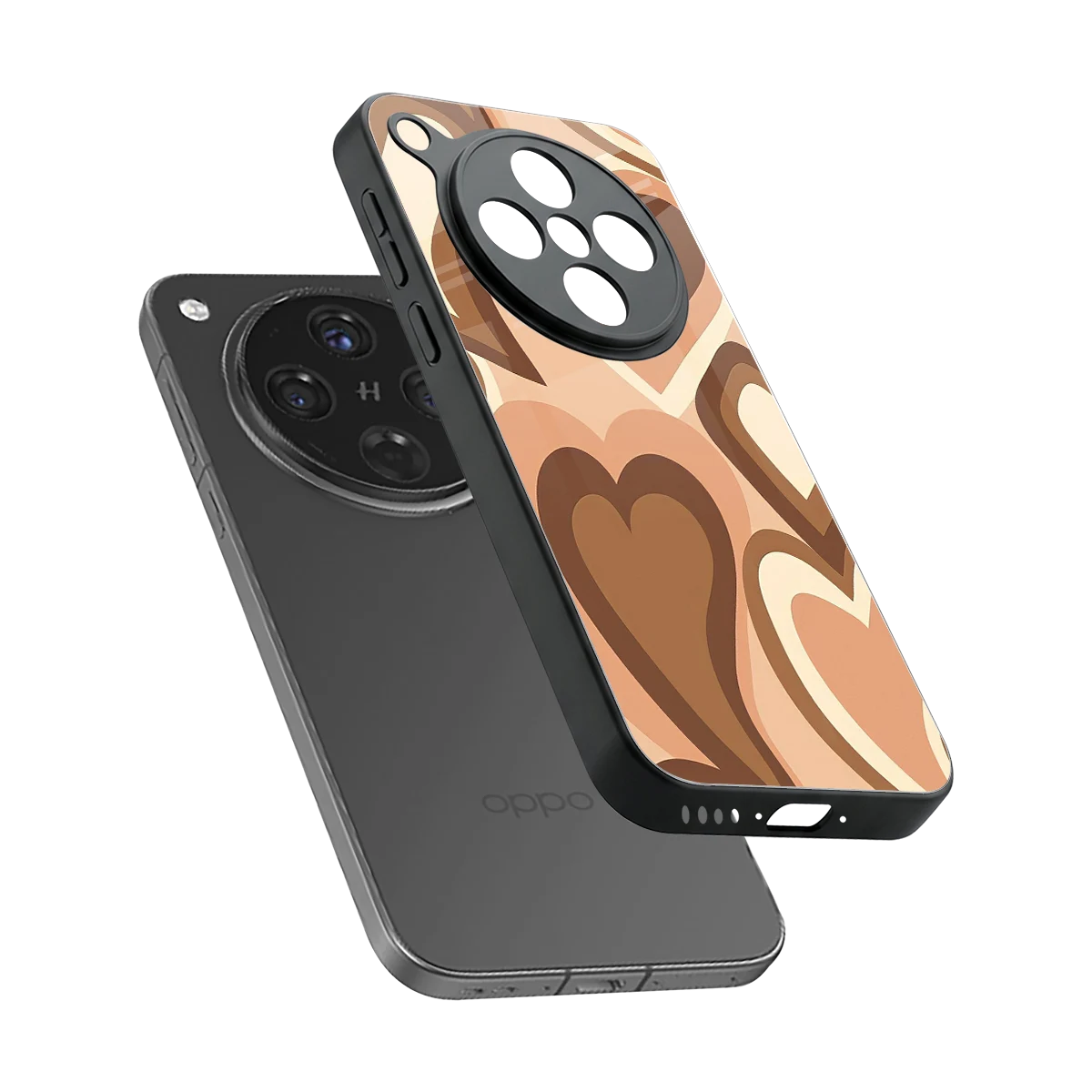 Cocoa Heartbeat sleek oppo find x8 cover with tempered glass back and TPU edges