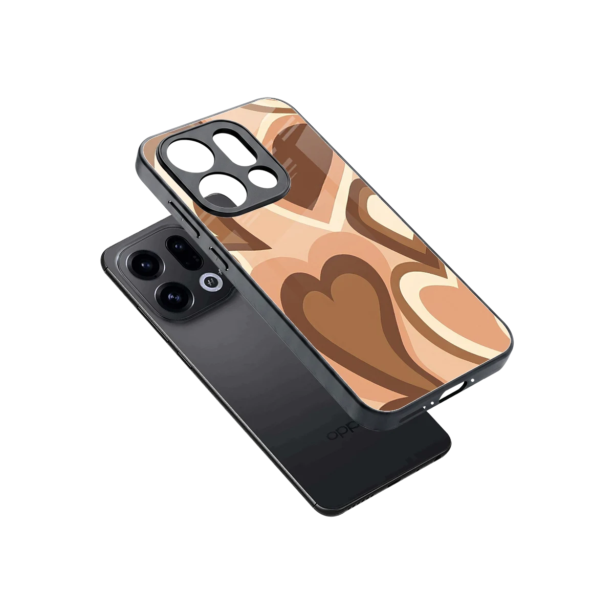 Cocoa Heartbeat sleek oppo find x9 cover with tempered glass back and TPU edges
