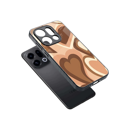 Cocoa Heartbeat sleek oppo find x9 cover with tempered glass back and TPU edges