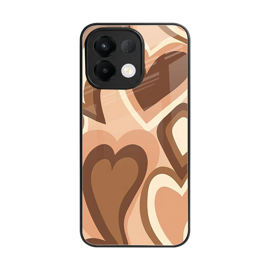 Cocoa Heartbeat back phone cover | glass case for oppo k13 5g