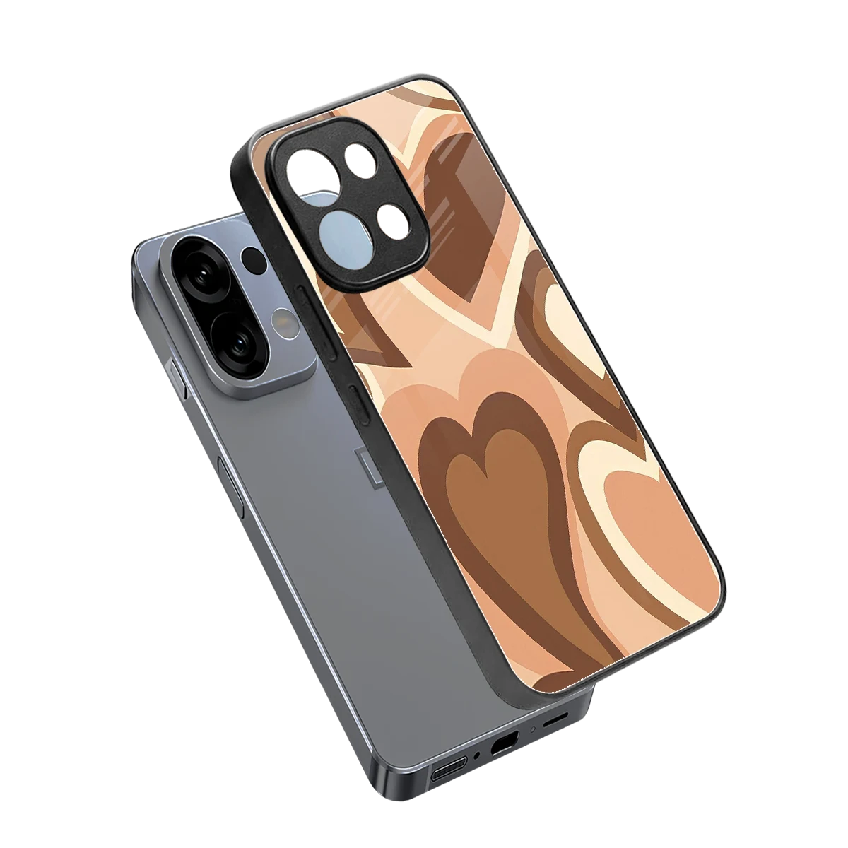 Cocoa Heartbeat sleek oppo k13 5g cover with tempered glass back and TPU edges