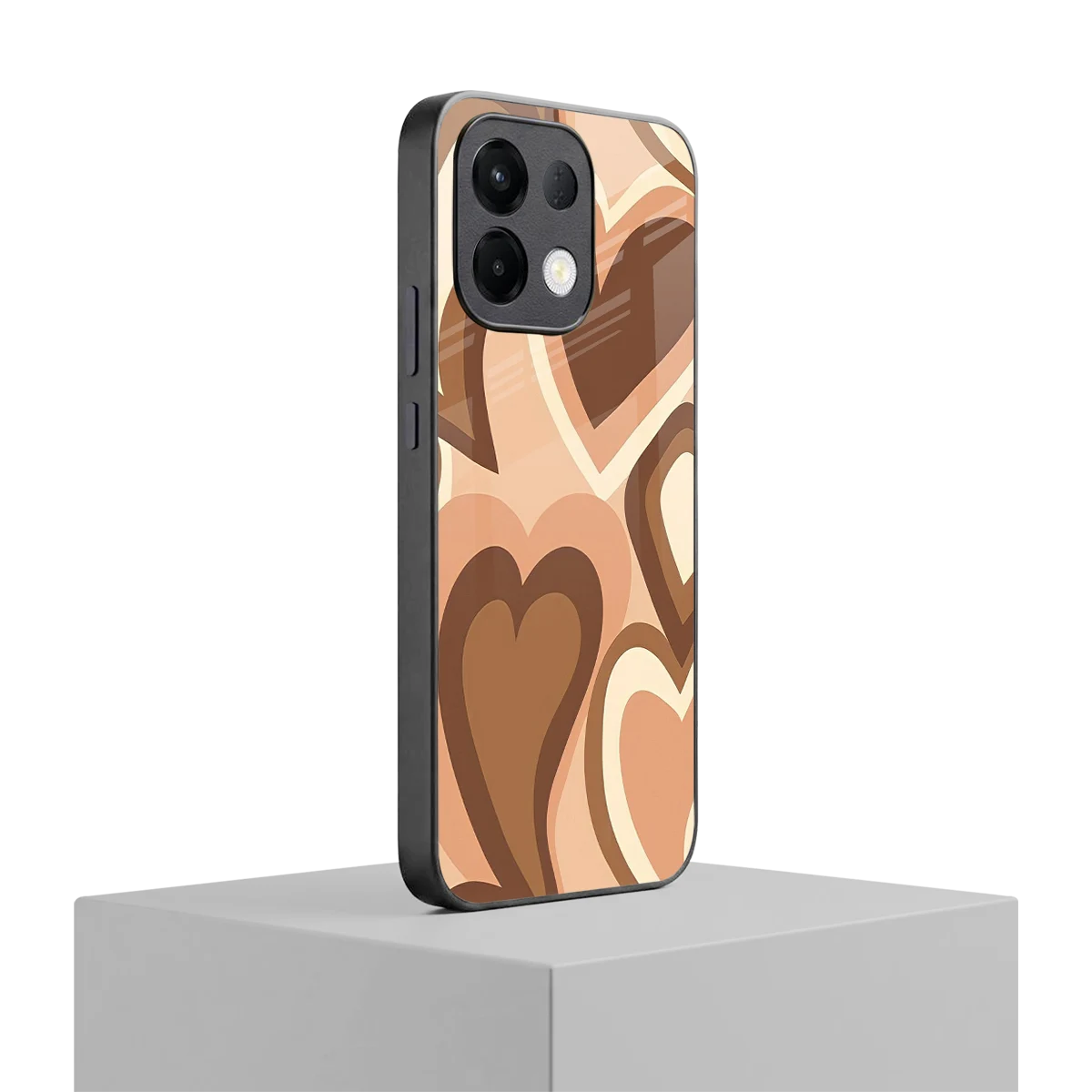 Cocoa Heartbeat oppo k13 5g mobile cover | shockproof glass phone case