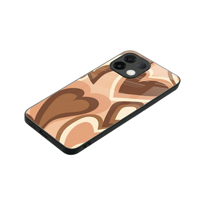 Cocoa Heartbeat stylish phone case for oppo k13 5g | glossy glass and slim fit
