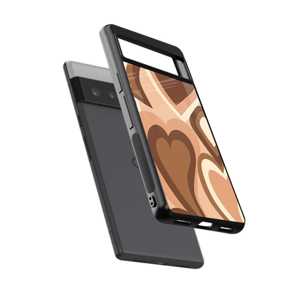Cocoa Heartbeat sleek google pixel 6 pro cover with tempered glass back and TPU edges