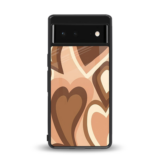 Cocoa Heartbeat back phone cover | glass case for google pixel 6a