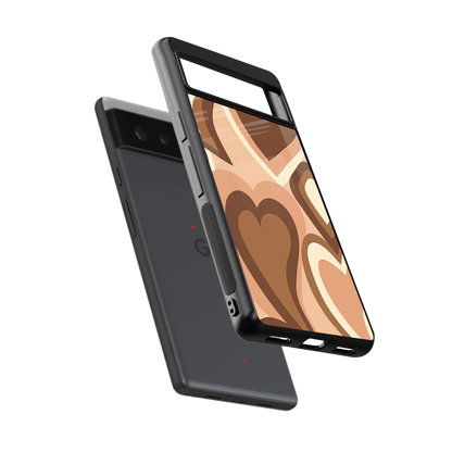 Cocoa Heartbeat sleek google pixel 6 cover with tempered glass back and TPU edges