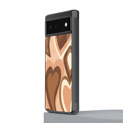 Cocoa Heartbeat stylish phone case for google pixel 6 | glossy glass and slim fit