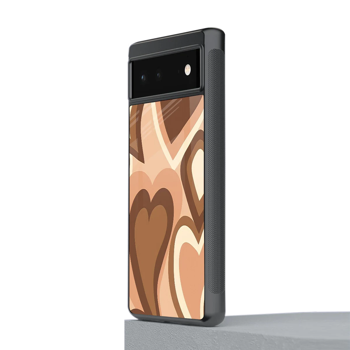 Cocoa Heartbeat stylish phone case for google pixel 6a | glossy glass and slim fit