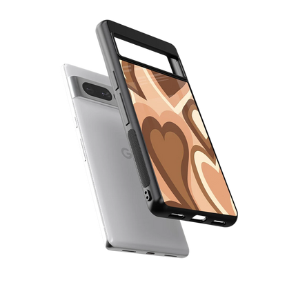Cocoa Heartbeat sleek google pixel 7 pro cover with tempered glass back and TPU edges