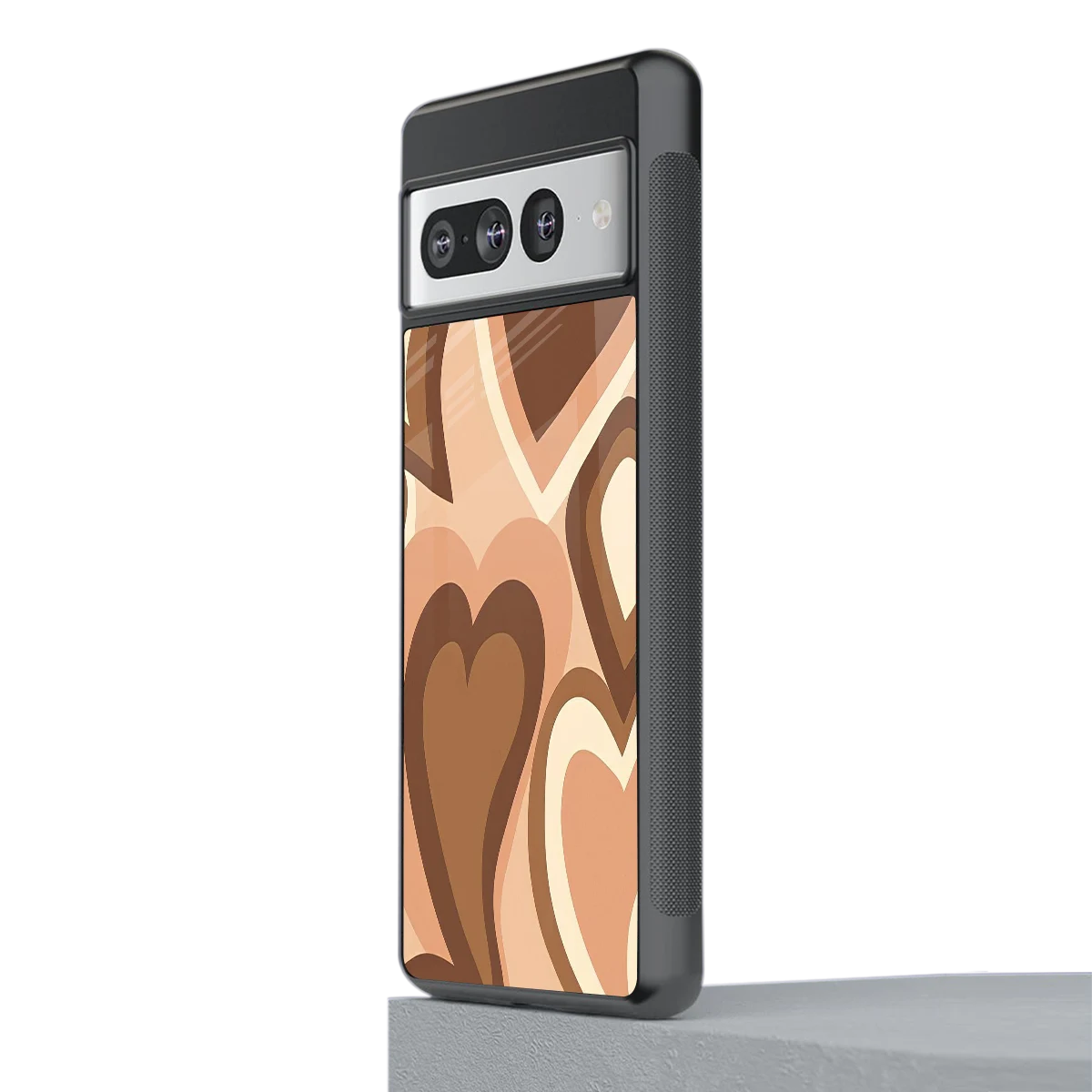 Cocoa Heartbeat stylish phone case for google pixel 7 pro | glossy glass and slim fit