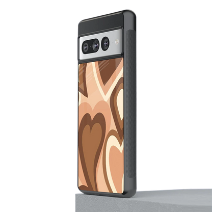 Cocoa Heartbeat stylish phone case for google pixel 7 pro | glossy glass and slim fit