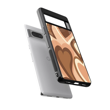 Cocoa Heartbeat sleek google pixel 7 cover with tempered glass back and TPU edges