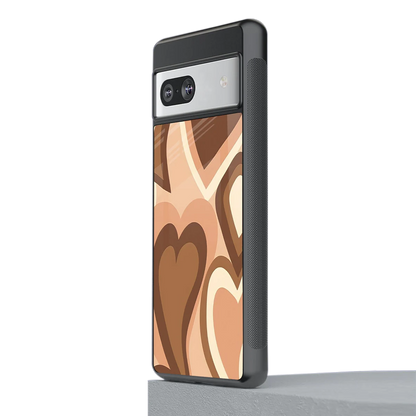 Cocoa Heartbeat stylish phone case for google pixel 7 | glossy glass and slim fit