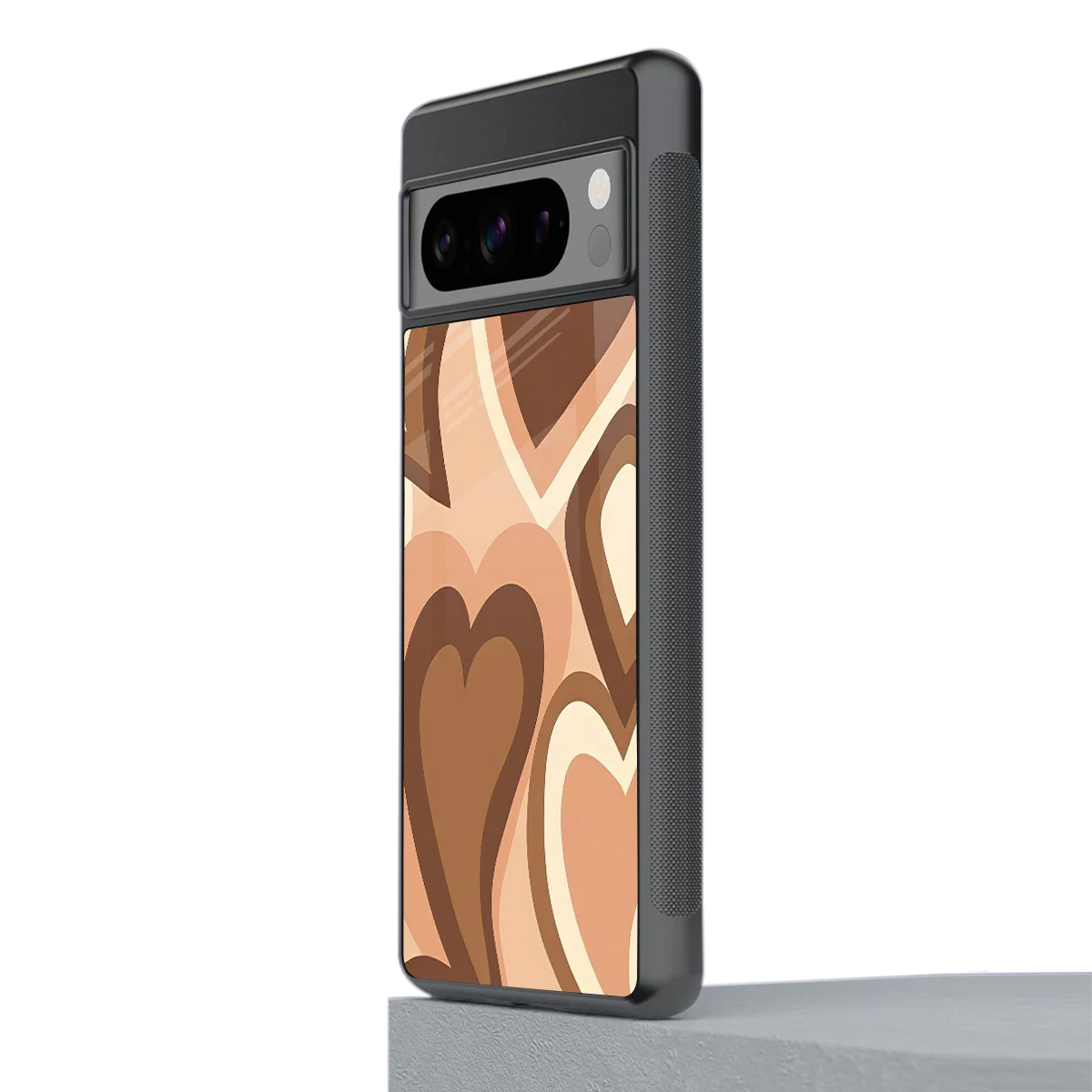 Cocoa Heartbeat stylish phone case for google pixel 8 pro | glossy glass and slim fit