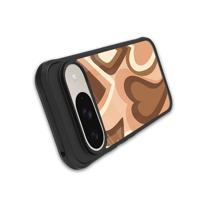 Cocoa Heartbeat stylish phone case for google pixel 9 | glossy glass and slim fit