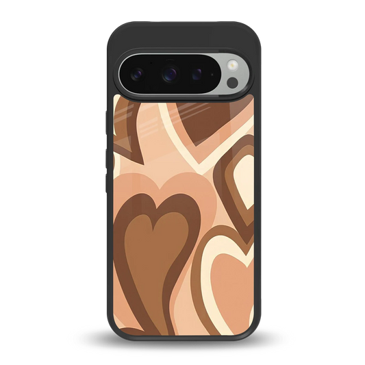 Cocoa Heartbeat back phone cover | glass case for google pixel 9 pro