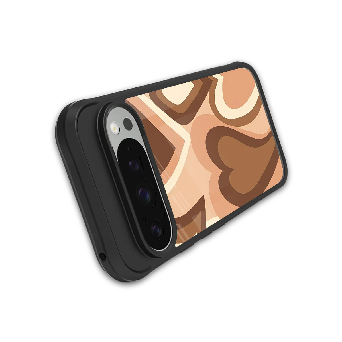 Cocoa Heartbeat stylish phone case for google pixel 9 pro xl | glossy glass and slim fit