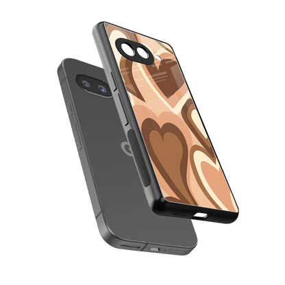 Cocoa Heartbeat sleek google pixel 10a cover with tempered glass back and TPU edges