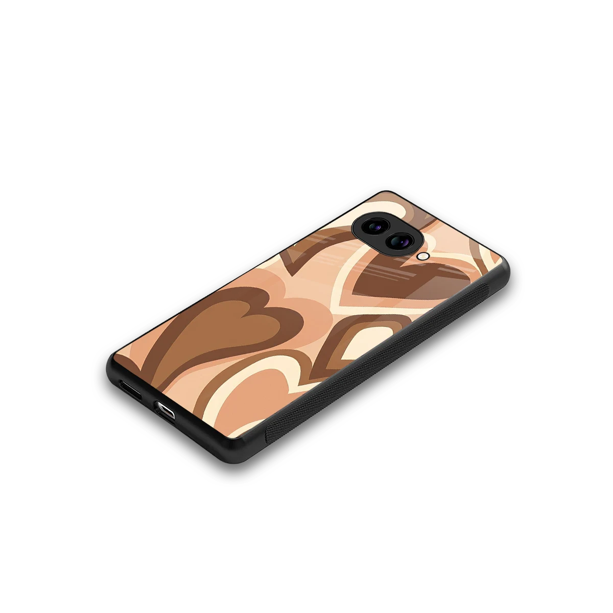 Cocoa Heartbeat stylish phone case for google pixel 10a | glossy glass and slim fit