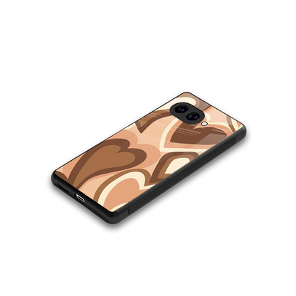 Cocoa Heartbeat stylish phone case for google pixel 10a | glossy glass and slim fit