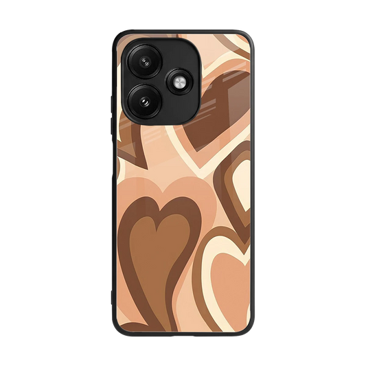 Cocoa Heartbeat back phone cover | glass case for redmi 12 5g