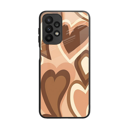 Cocoa Heartbeat back phone cover | glass case for samsung galaxy a23