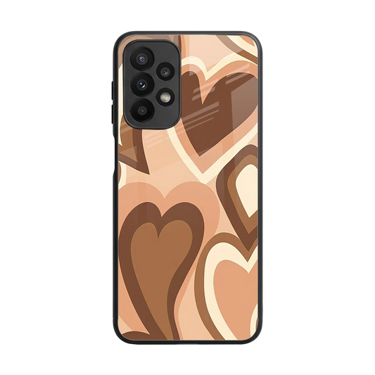 Cocoa Heartbeat back phone cover | glass case for samsung galaxy a23