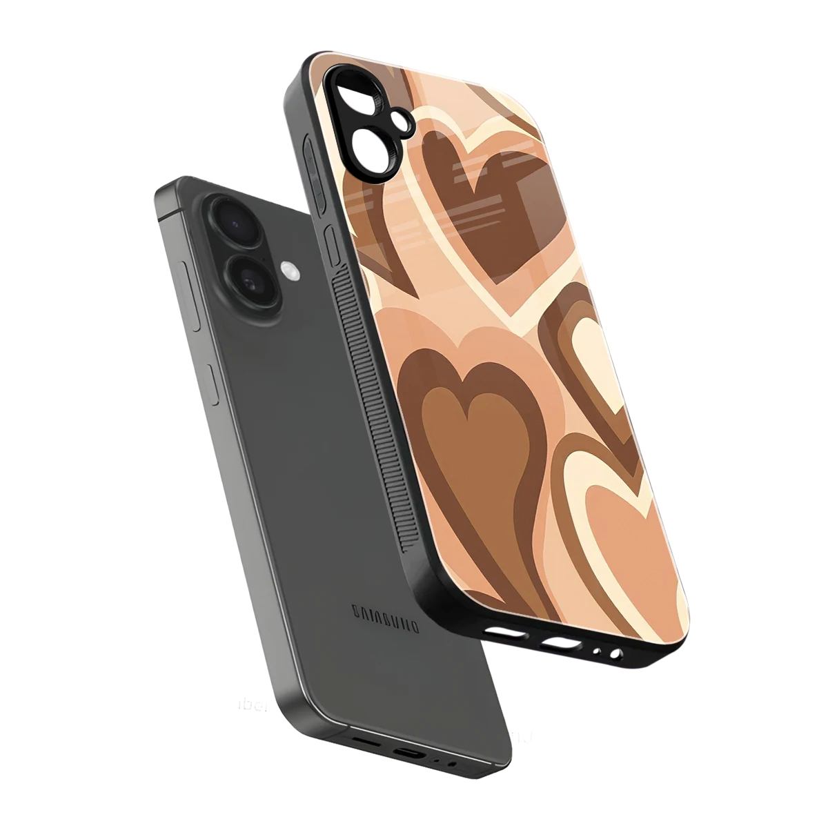 Cocoa Heartbeat sleek samsung galaxy a06 5g cover with tempered glass back and TPU edges