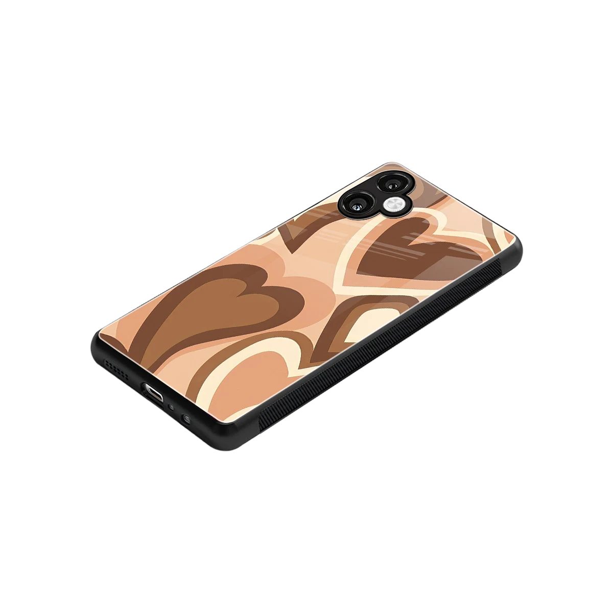 Cocoa Heartbeat stylish phone case for samsung galaxy a06 5g | glossy glass and slim fit