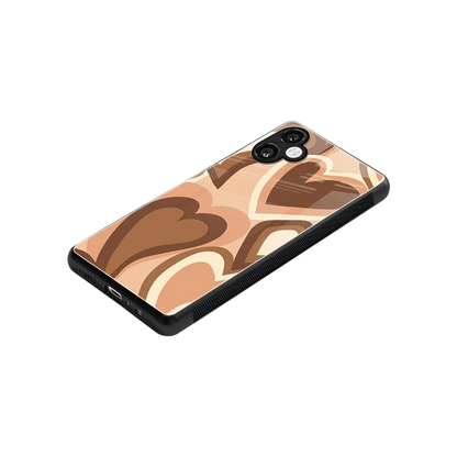 Cocoa Heartbeat stylish phone case for samsung galaxy a06 5g | glossy glass and slim fit