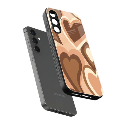 Cocoa Heartbeat sleek samsung galaxy m35 5g cover with tempered glass back and TPU edges