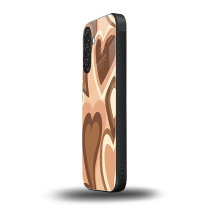 Cocoa Heartbeat samsung galaxy m35 5g mobile cover | shockproof glass phone case