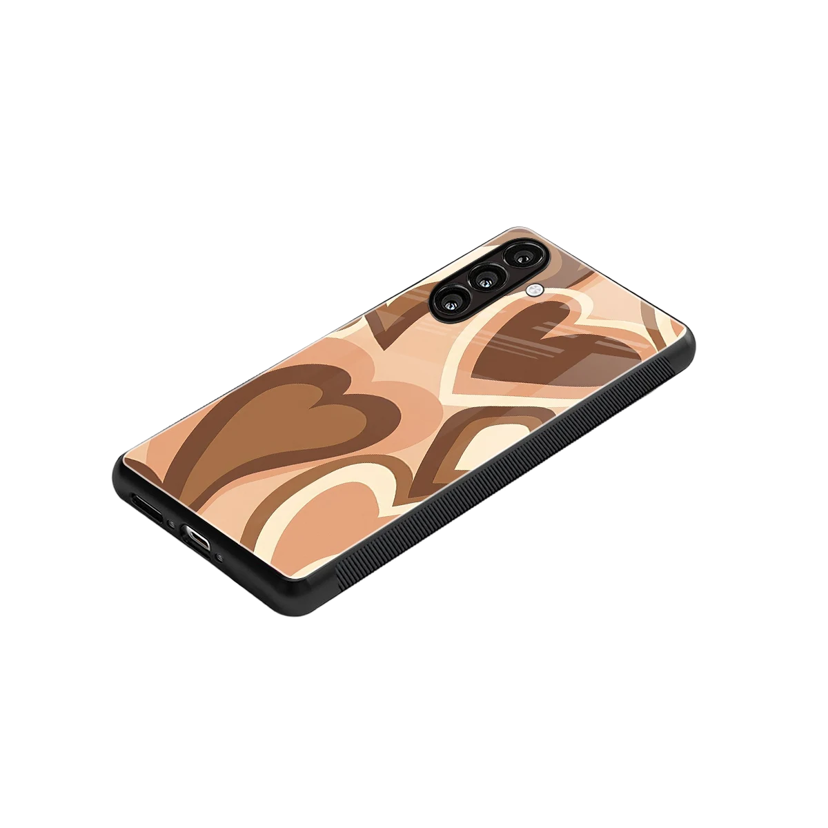 Cocoa Heartbeat stylish phone case for samsung galaxy m35 5g | glossy glass and slim fit