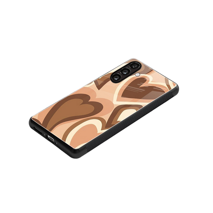 Cocoa Heartbeat stylish phone case for samsung galaxy m35 5g | glossy glass and slim fit