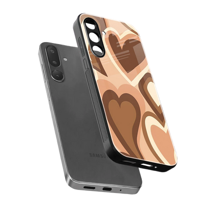 Cocoa Heartbeat sleek samsung galaxy m36 5g cover with tempered glass back and TPU edges