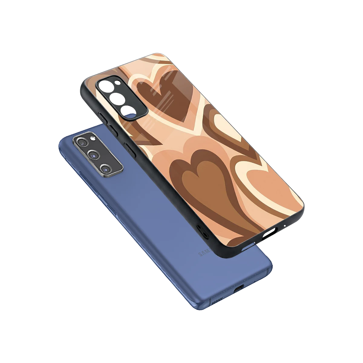 Cocoa Heartbeat sleek samsung galaxy s20 fe cover with tempered glass back and TPU edges