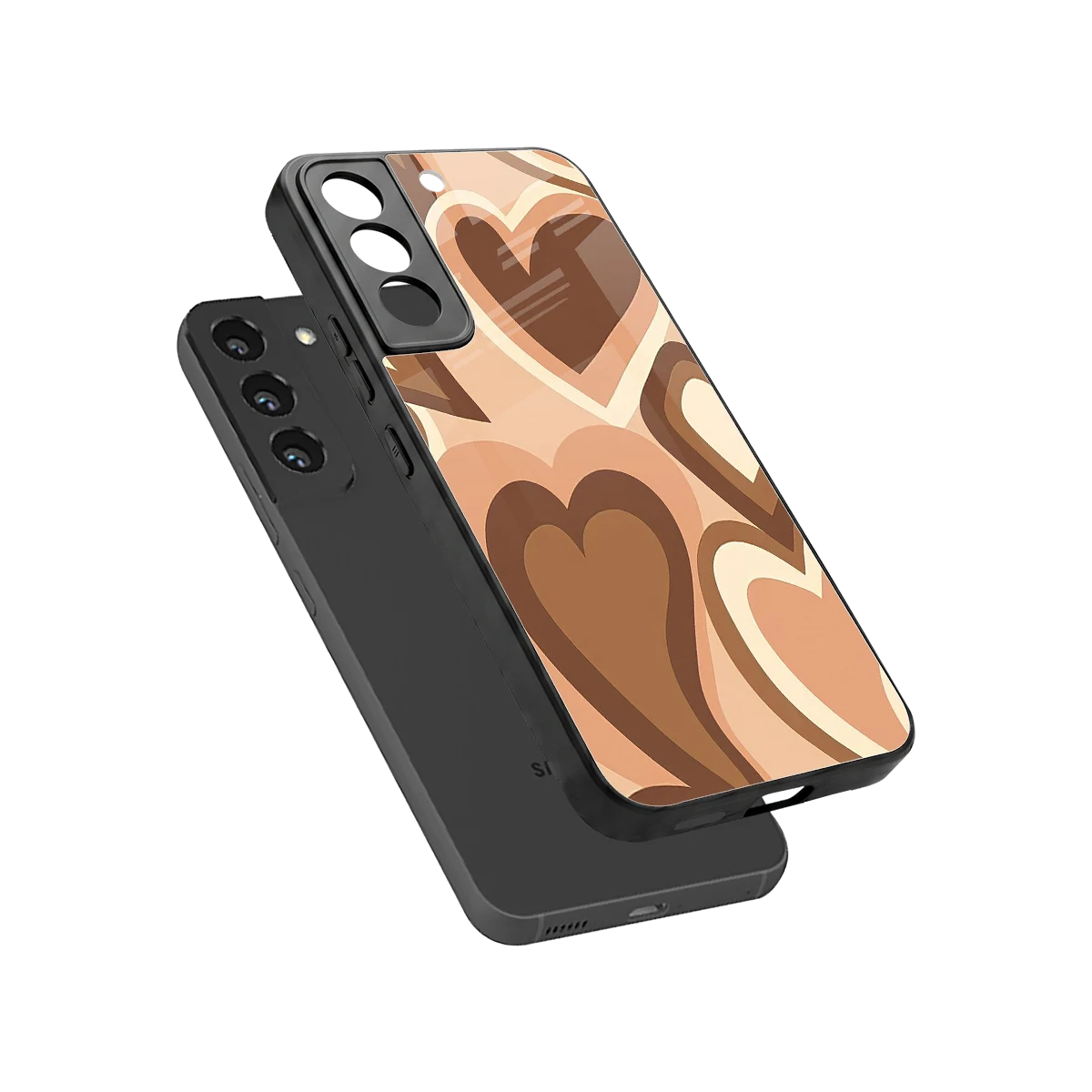 Cocoa Heartbeat sleek samsung galaxy s22 cover with tempered glass back and TPU edges