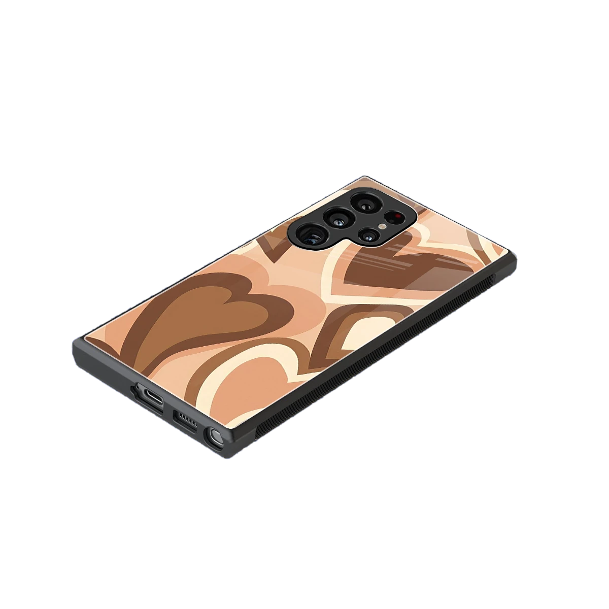 Cocoa Heartbeat stylish phone case for samsung galaxy s24 ultra | glossy glass and slim fit