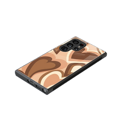 Cocoa Heartbeat stylish phone case for samsung galaxy s24 ultra | glossy glass and slim fit