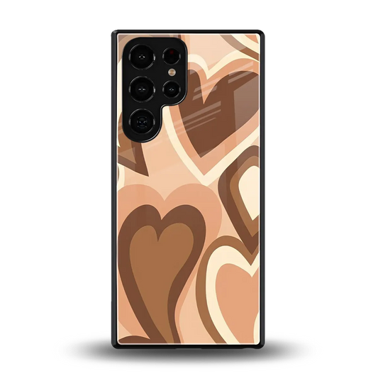 Cocoa Heartbeat back phone cover | glass case for samsung galaxy s25 ultra
