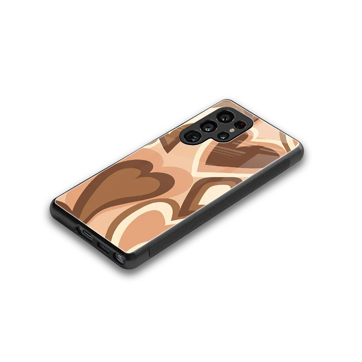 Cocoa Heartbeat stylish phone case for samsung galaxy s25 ultra | glossy glass and slim fit