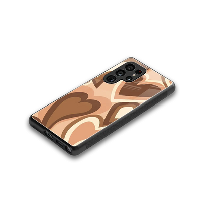 Cocoa Heartbeat stylish phone case for samsung galaxy s25 ultra | glossy glass and slim fit