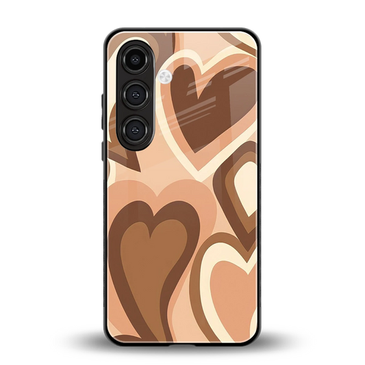 Cocoa Heartbeat back phone cover | glass case for samsung galaxy s24