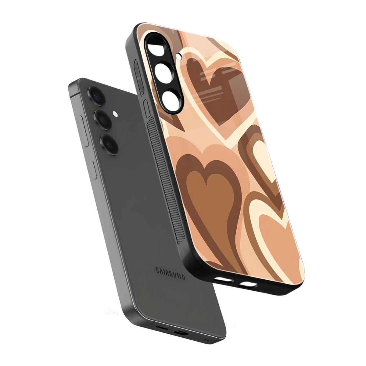 Cocoa Heartbeat sleek samsung galaxy s24 plus cover with tempered glass back and TPU edges