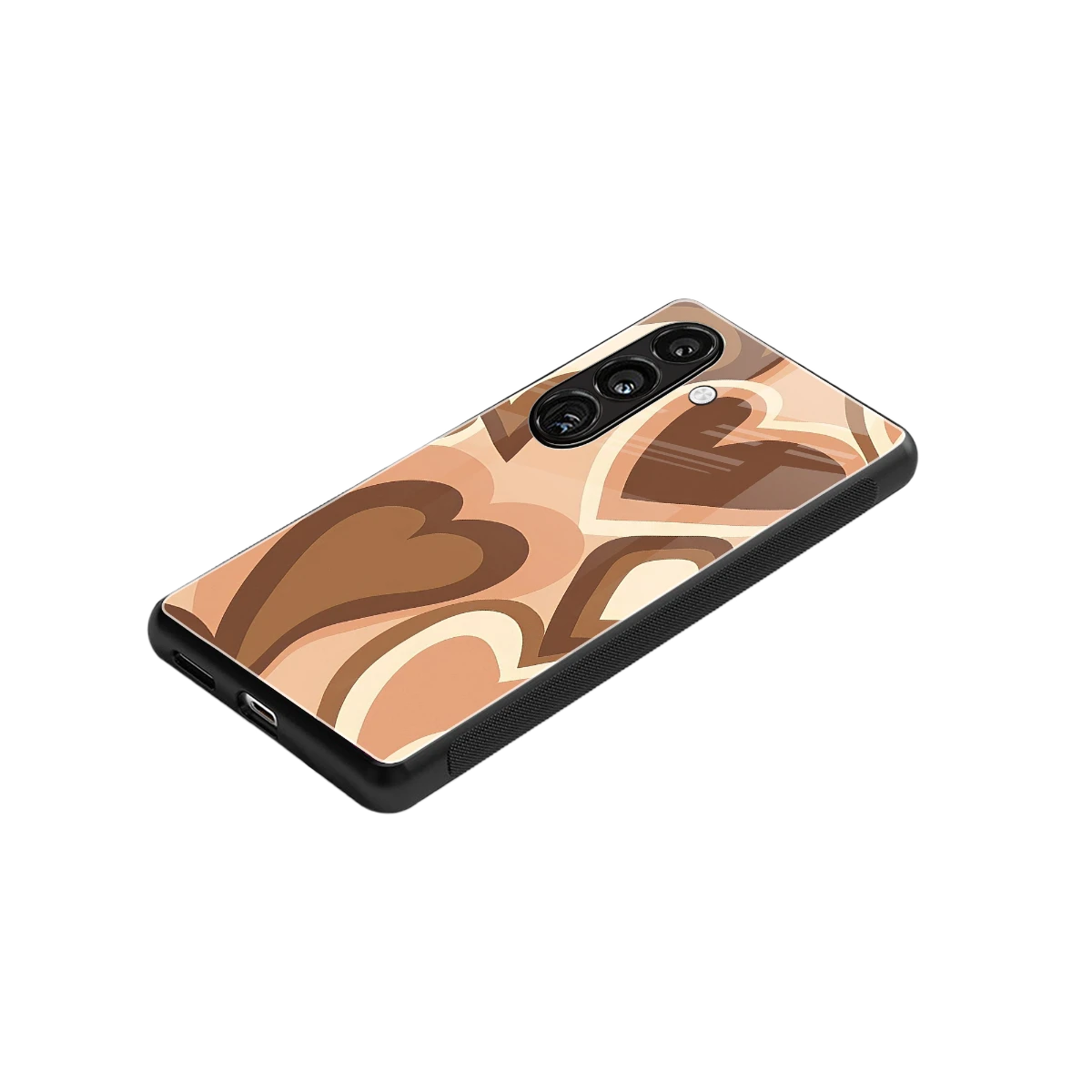 Cocoa Heartbeat stylish phone case for samsung galaxy s24 | glossy glass and slim fit