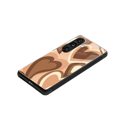 Cocoa Heartbeat stylish phone case for samsung galaxy s24 | glossy glass and slim fit