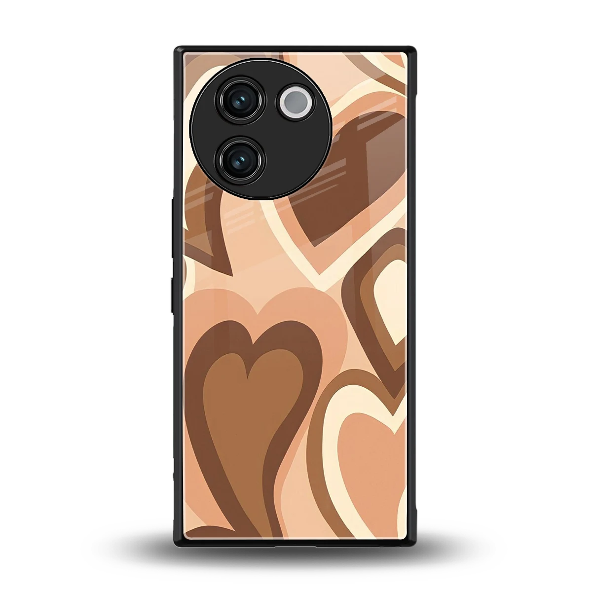 Cocoa Heartbeat back phone cover | glass case for vivo v30e
