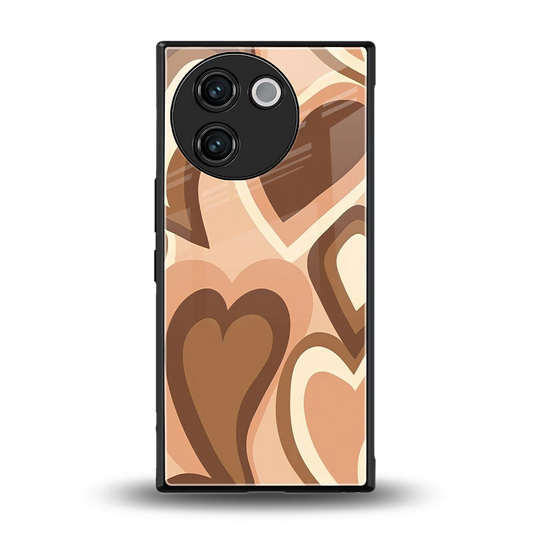 Cocoa Heartbeat back phone cover | glass case for vivo v30e