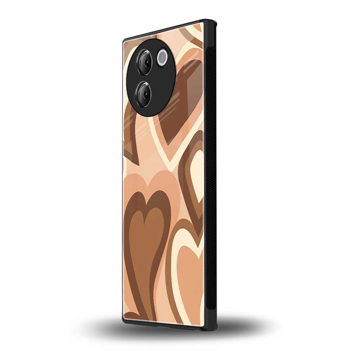 Cocoa Heartbeat vivo v30e mobile cover | shockproof glass phone case